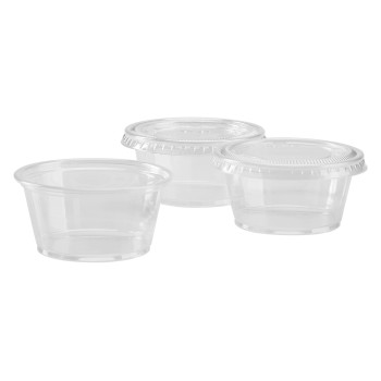 3.25oz CLEAR PORTION CUP LID 2500 CT