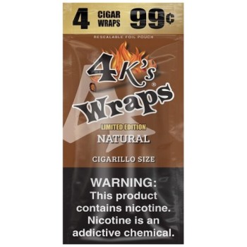 4K WRAPS 4 FOR  .99 PEACH