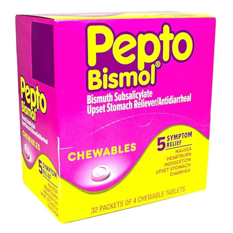 PEPTO BISMAL CHEWABLE 32PACK OF 4 TAB PEPTO BISMAL CHEWABLE 32PACK OF 4 TAB