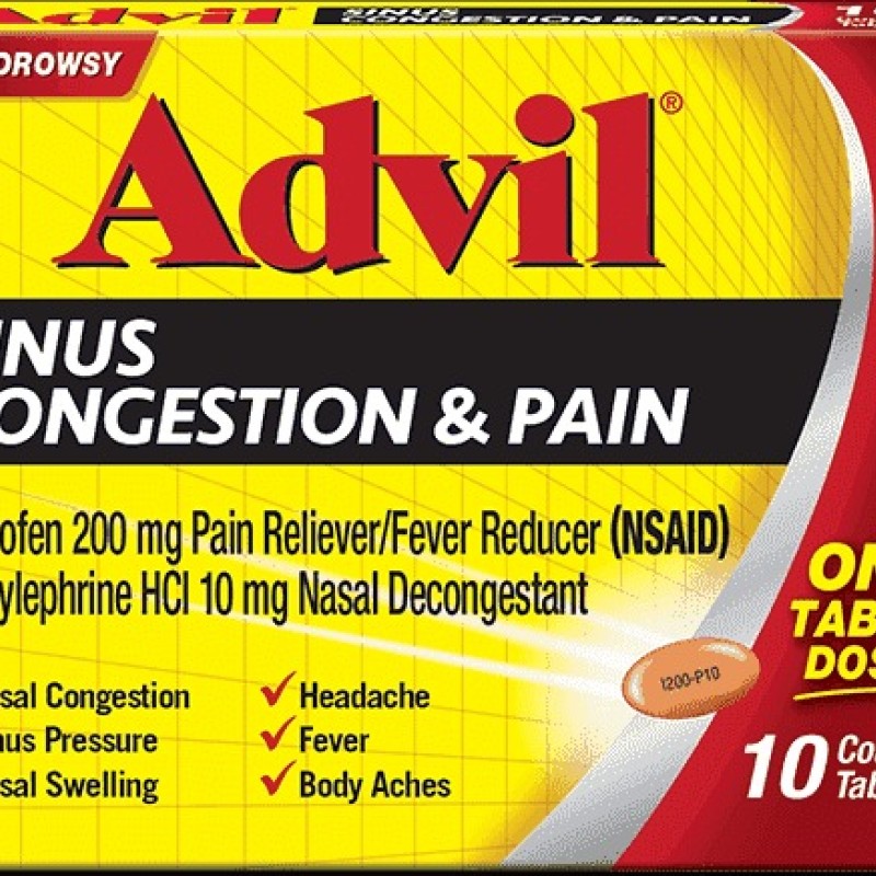 ADVIL SINUS CONGESTION & PAIN 25CT / 1PACK ADVIL SINUS CONGESTION & PAIN 25CT / 1PACK