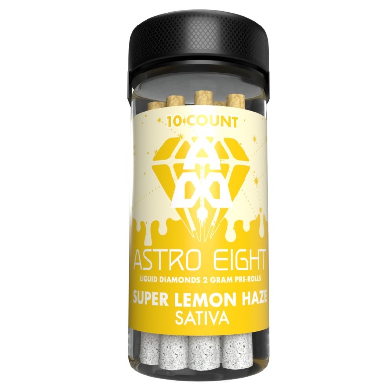 ASTRO EIGHT 10 CT 2GM PREROLLS SATIVA SUPER LEMON HAZE ASTRO EIGHT 10 CT 2GM PREROLLS SATIVA SUPER LEMON HAZE