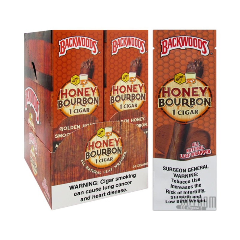 BACKWOODS 24 PK OF 1 CIGARS HONEY BOURBON BACKWOODS 24 PK OF 1 CIGARS HONEY BOURBON