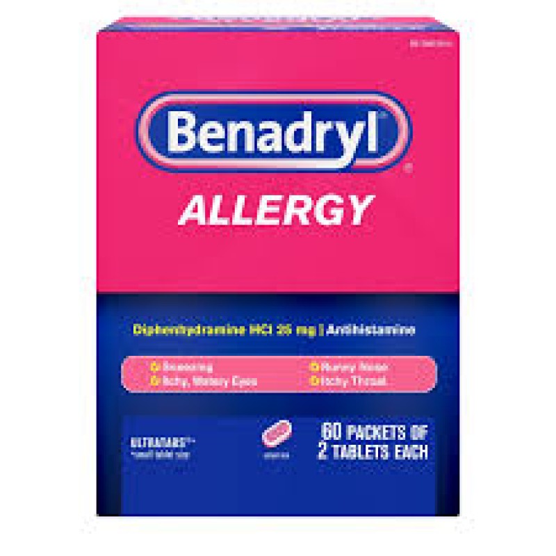BENADRYL ALLERGY 25 PACK OF 2 TAB BENADRYL ALLERGY 25 PACK OF 2 TAB