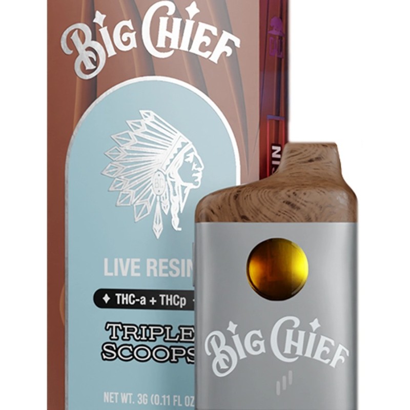 BIG CHIEF LIVE RESIN TRIPLE SCOOPS THC A P 3 GM BIG CHIEF LIVE RESIN TRIPLE SCOOPS THC A P 3 GM