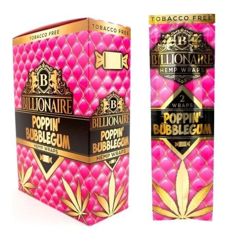 BILLIONAIRE HEMP WRAPS POPPIN BUBBLEGUM BILLIONAIRE HEMP WRAPS POPPIN BUBBLEGUM