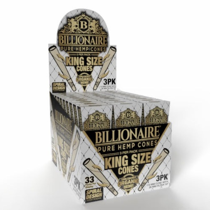BILLIONAIRE ORGANIC HEMP KING CONES 3PK