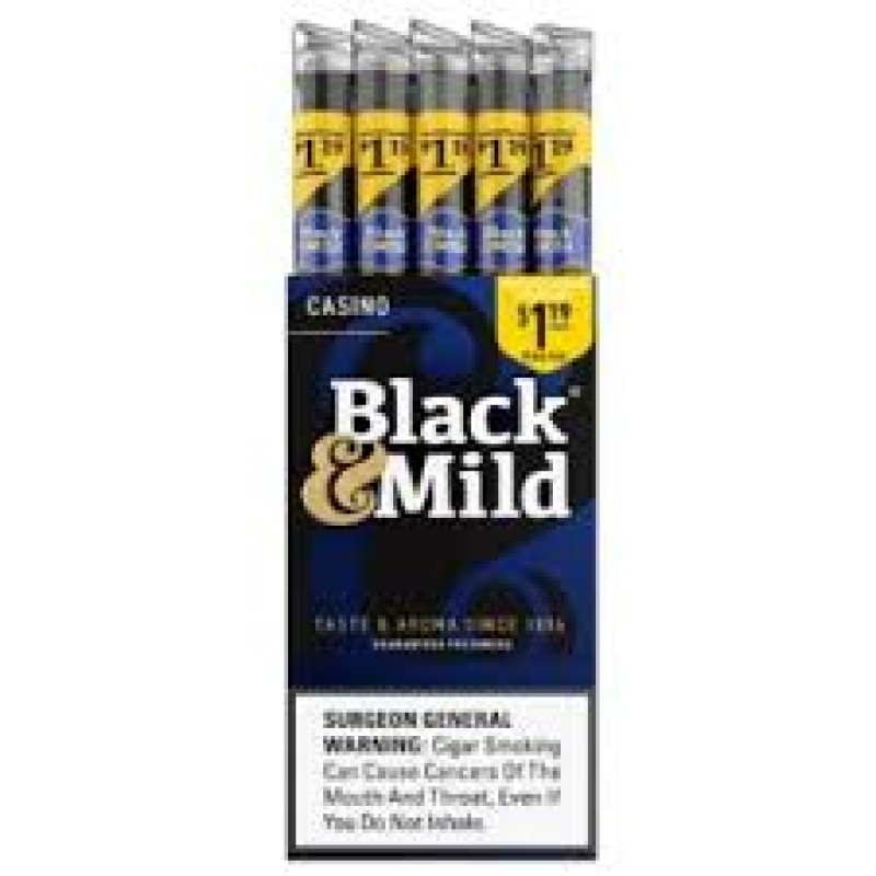 BLACK & MILD CIGARS 25 PLASTIC TIP CASINO 1.19 BLACK & MILD CIGARS 25 PLASTIC TIP CASINO 1.19