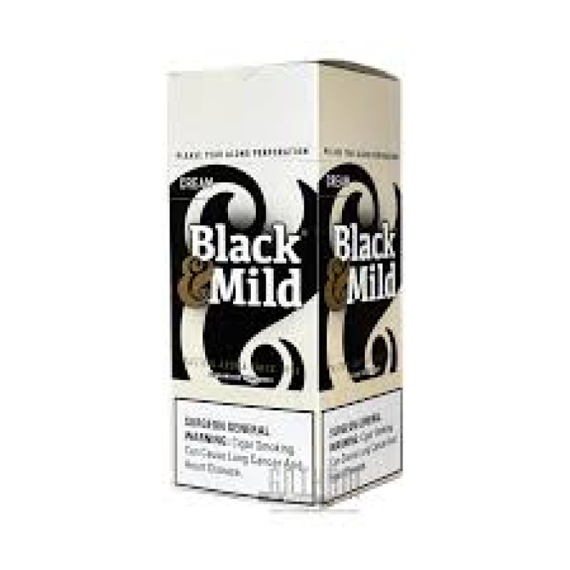 BLACK & MILD CIGARS 25 PLASTIC TIP CREAM