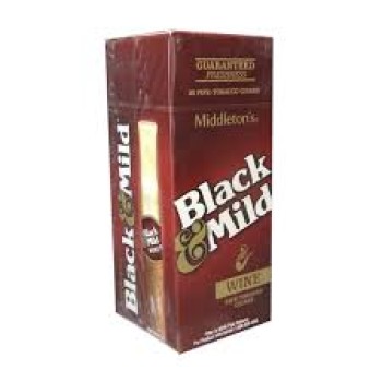 BLACK & MILD CIGARS 25 PLASTIC TIP WINE