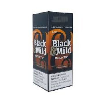 BLACK & MILD CIGARS 25 WOOD TIP JAZZ