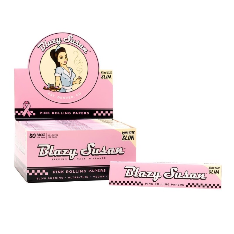 BLAZY SUSAN PINK R/PAPERS KING SLIM 50CT/50 PK BLAZY SUSAN PINK R/PAPERS KING SLIM 50CT/50 PK
