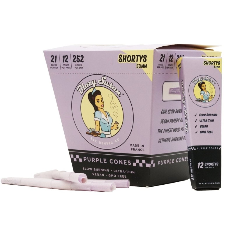 BLAZY SUSAN PURPLE CONES SHORTY 53MM 21 PACK OF 12 CONES BLAZY SUSAN PURPLE CONES SHORTY 53MM 21 PACK OF 12 CONES