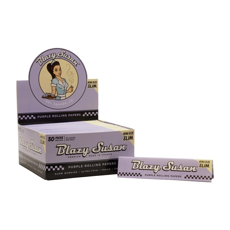 BLAZY SUSAN PURPLE R/PAPERS KING SLIM 50CT/50 PK BLAZY SUSAN PURPLE R/PAPERS KING SLIM 50CT/50 PK