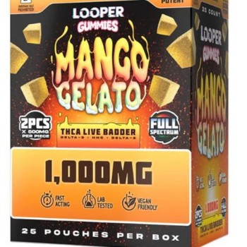 LOOPER GUMMIES 500MG 2/PK 25 POUCH/ BOX THCA LOOPER GUMMIES 500MG 2/PK 25 POUCH/ BOX THCA