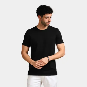 Black Round Neck T Shirt 6XL