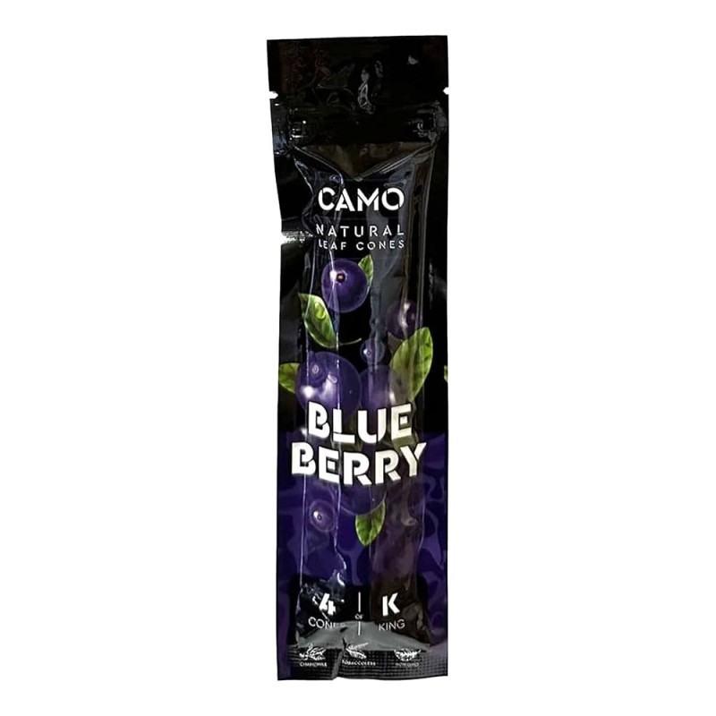 CAMO LEAF CONES BLUEBERRY 12 PK OF 4 KING SIZE CAMO LEAF CONES BLUEBERRY 12 PK OF 4 KING SIZE