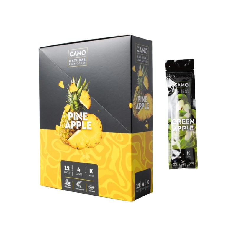 CAMO LEAF CONES NATURAL 12 PK OF 4 KING SIZE CAMO LEAF CONES NATURAL 12 PK OF 4 KING SIZE