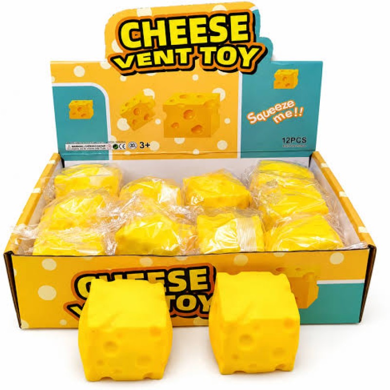 CHEESE SQUISHY SENSORY TOY 12PCK