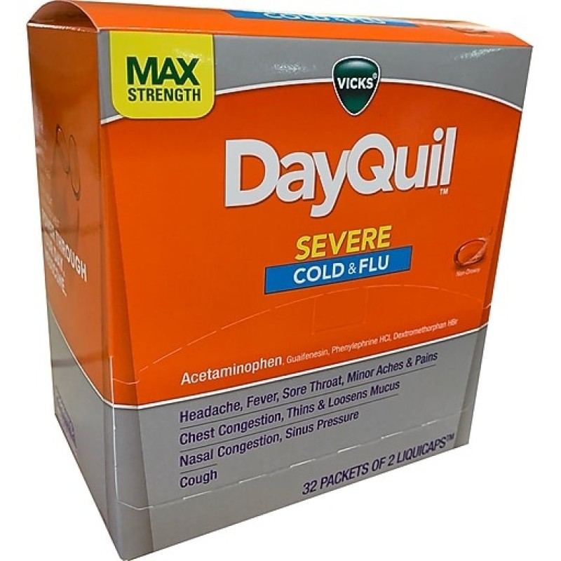 DAYQUIL SEVRER COLD FLU 32PACK OF 2 LIQUICAP DAYQUIL SEVRER COLD FLU 32PACK OF 2 LIQUICAP