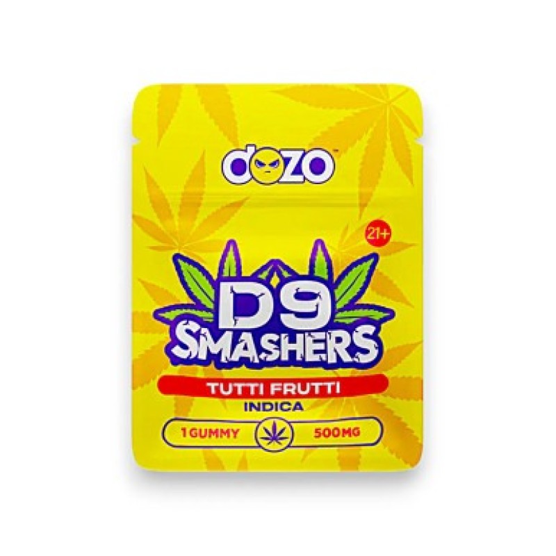 DOZO D9 SMASHERS 5PK 20/PACK 500MG INDICA TUTTY FRUITY DOZO D9 SMASHERS 5PK 20/PACK 500MG INDICA TUTTY FRUITY