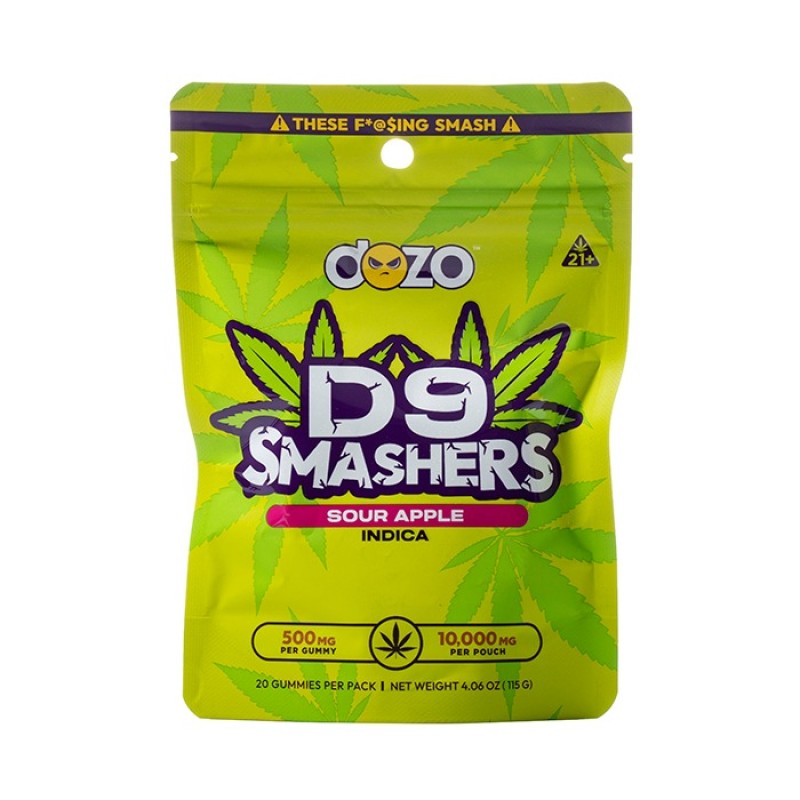 DOZO D9 SMASHERS 5PK 20/PACK 500MG SOUR APPLE DOZO D9 SMASHERS 5PK 20/PACK 500MG SOUR APPLE