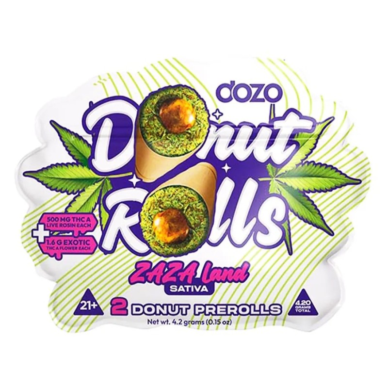 DOZO DONUT ROLLS 500MG THC A SATIVA 5PK /2 ZAZA LAND DOZO DONUT ROLLS 500MG THC A SATIVA 5PK /2 ZAZA LAND