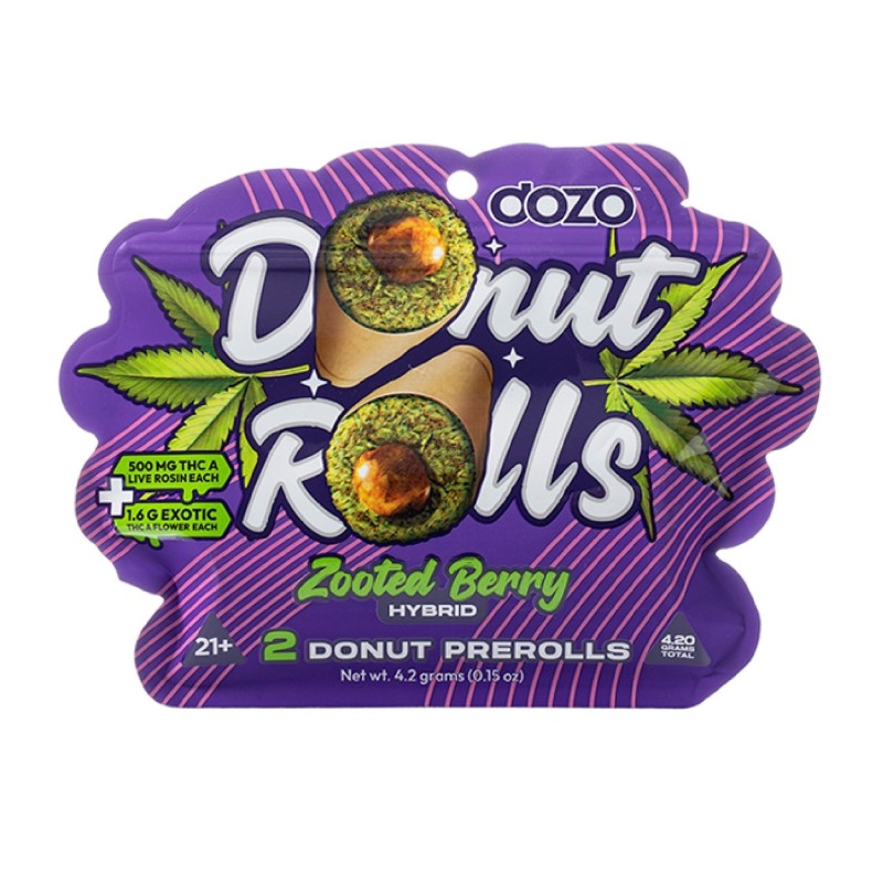 DOZO DONUT ROLLS 500MG THC P INDICA 5PK /3 BLUEBERRY GUSHERZ DOZO DONUT ROLLS 500MG THC P INDICA 5PK /3 BLUEBERRY GUSHERZ
