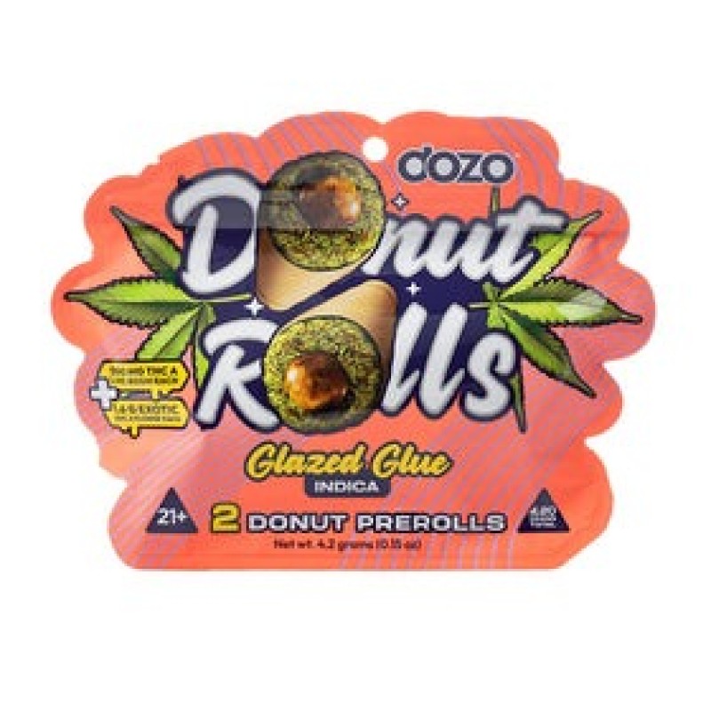 DOZO DONUT ROLLS THC A INDICA 5PK /2 GLAZED GLUE DOZO DONUT ROLLS THC A INDICA 5PK /2 GLAZED GLUE