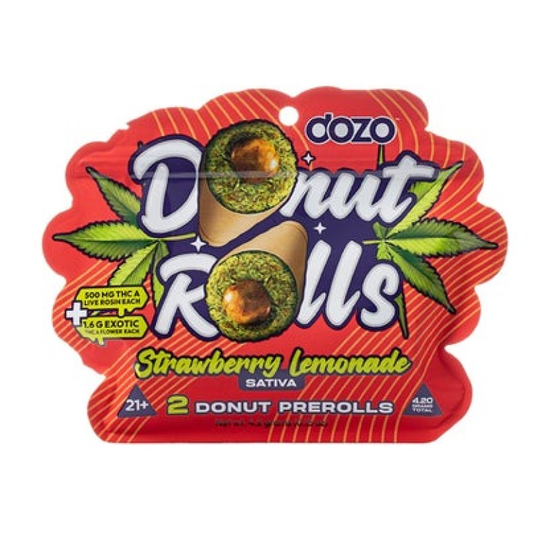 DOZO DONUT ROLLS THC A SATIVA 5PK /2 STRAWBERRY LEMONADE DOZO DONUT ROLLS THC A SATIVA 5PK /2 STRAWBERRY LEMONADE