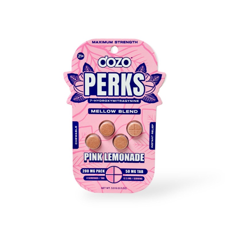 DOZO PERKS 7 HYDROXI 50MG 10PK OF 4TAB PINK LEMONADE DOZO PERKS 7 HYDROXI 50MG 10PK OF 4TAB PINK LEMONADE