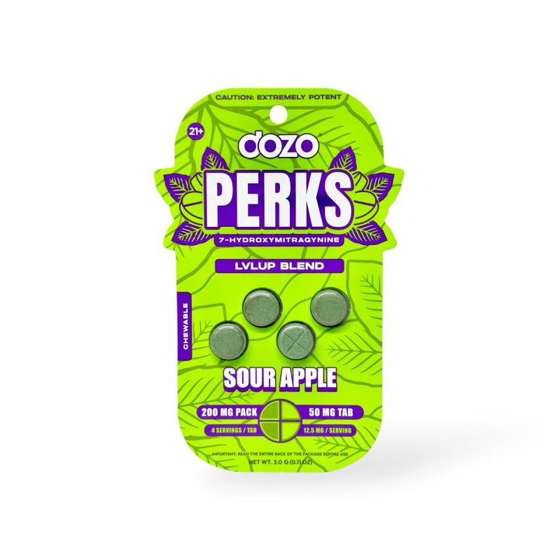 DOZO PERKS 7 HYDROXI 50MG 10PK OF 4TAB SOUR APPLE DOZO PERKS 7 HYDROXI 50MG 10PK OF 4TAB SOUR APPLE
