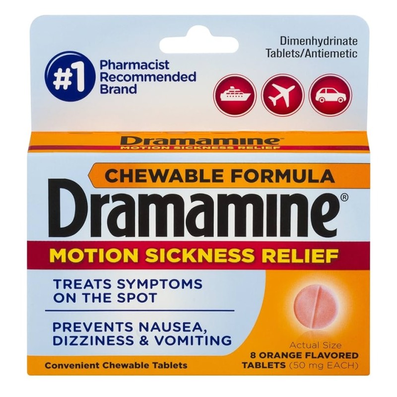 DRAMAMINE 25 PK CHEWABLE ORANGE DRAMAMINE 25 PK CHEWABLE ORANGE