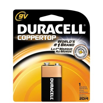 DURACELL COPPERTOP 9V BATTERY 1PK 12/box