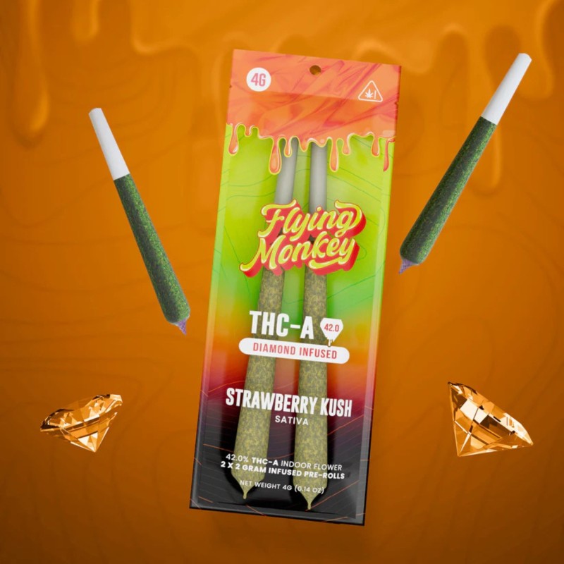 FLYING MONKEY THC A DIAMOND 2GM 2PK/10 SATIVA STRAWBERRY KUSH FLYING MONKEY THC A DIAMOND 2GM 2PK/10 SATIVA STRAWBERRY KUSH