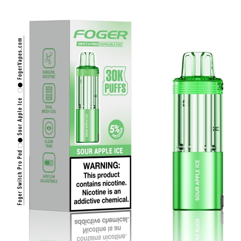 FOGGER POD 30K PUFFS SOUR APPLE ICE FOGGER POD 30K PUFFS SOUR APPLE ICE