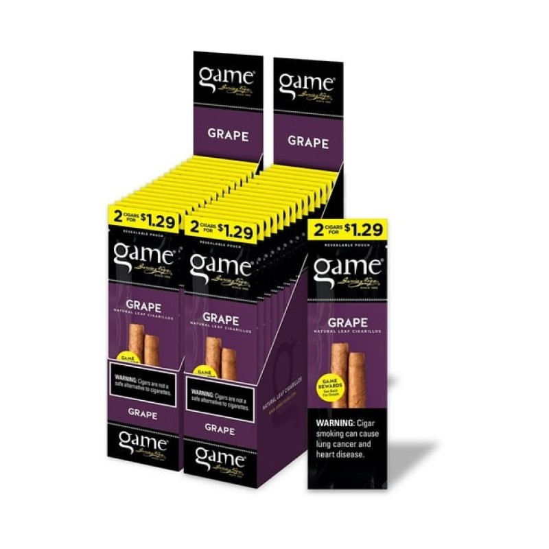 GAME 30 PK OF 2 CIGARS GRAPE GAME 30 PK OF 2 CIGARS GRAPE