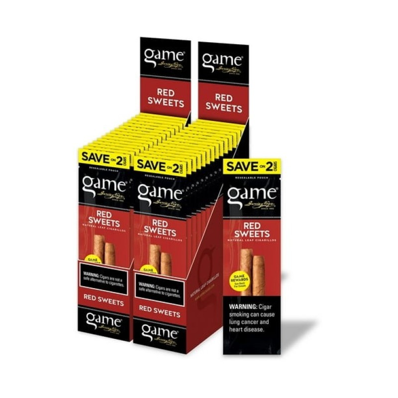 GAME 30 PK OF 2 CIGARS RED SWEETS GAME 30 PK OF 2 CIGARS RED SWEETS