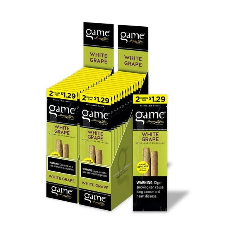 GAME 30 PK OF 2 CIGARS WHITE GRAPE GAME 30 PK OF 2 CIGARS WHITE GRAPE