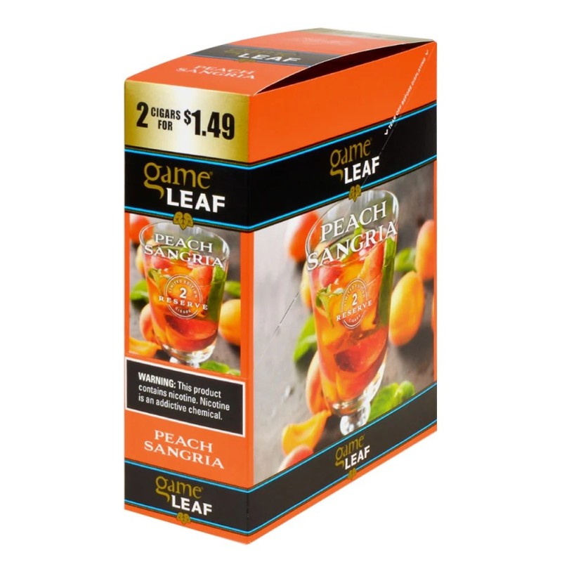 GAME LEAF 30 PK OF 2 CIGARS PEACH SANGARIA GAME LEAF 30 PK OF 2 CIGARS PEACH SANGARIA