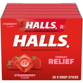 HALLS 9/5PK STRAWBERRY