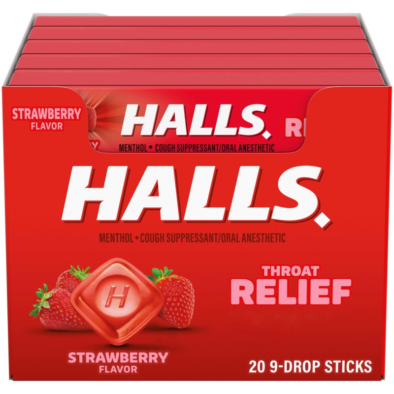 HALLS 9/5PK STRAWBERRY