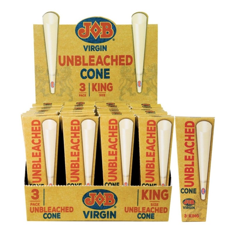 JOB VIRGIN UNBLEACHED CONES KING 3PK 32 PC/BOX JOB VIRGIN UNBLEACHED CONES KING 3PK 32 PC/BOX