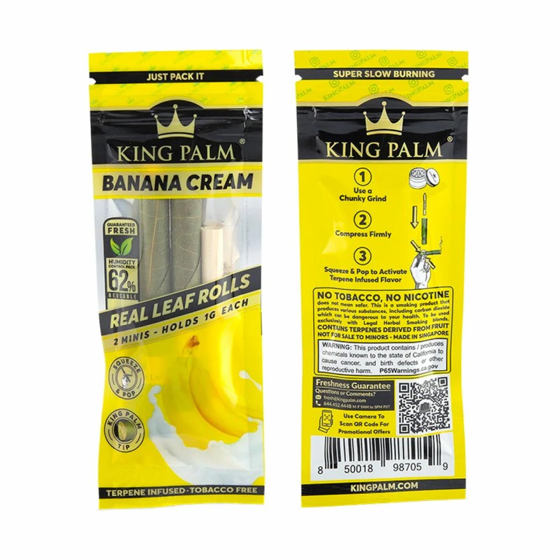 KING PALM MINI 2 POUCH/PK 20 PER BOX BANANA CREAM KING PALM MINI 2 POUCH/PK 20 PER BOX BANANA CREAM