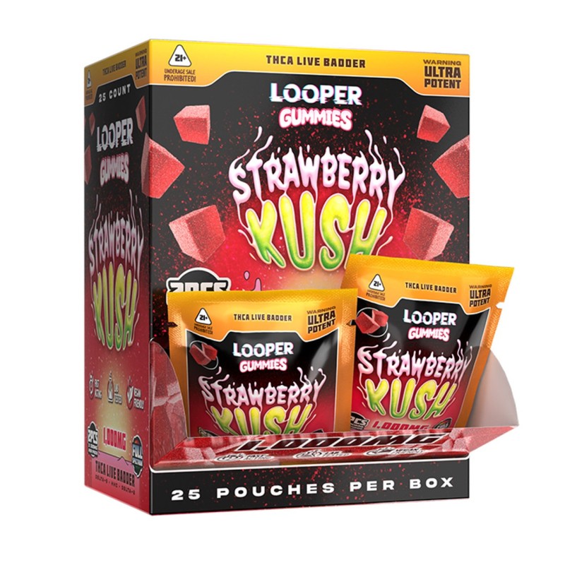 LOOPER GUMMIES 500MG 2/PK 25 POUCH/ BOX THCA LIVE BADDER