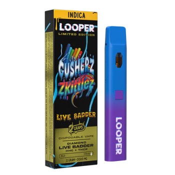 LOOPER LIVE BADDER THCA HHC THC-P 3GM INDICA DISPOSABLE VAPE LOOPER LIVE BADDER THCA HHC THC-P 3GM INDICA DISPOSABLE VAPE
