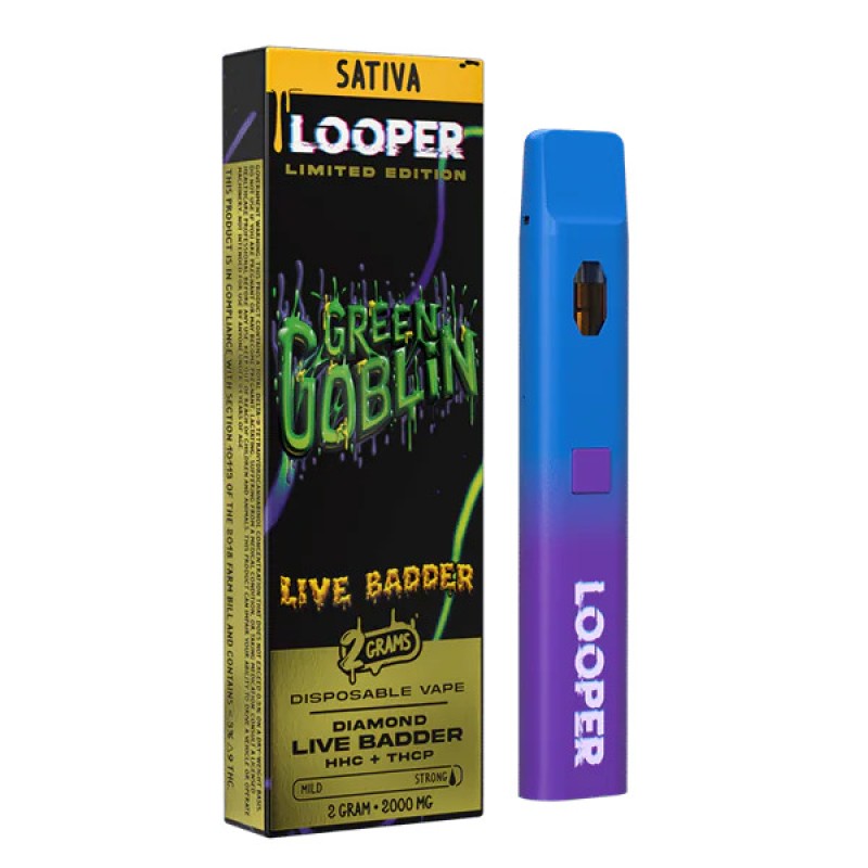 LOOPER LIVE BADDER THCA HHC THC-P 3GM SATIVA DISPOSABLE VAPE