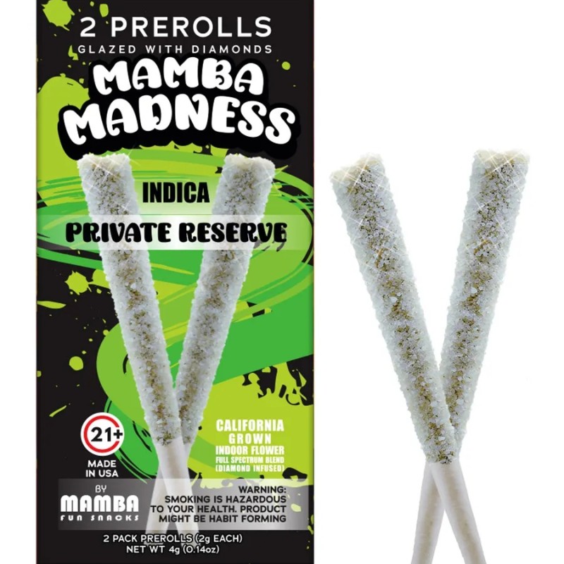 MAMBA MADNESS 2GM 2PRE ROLLS 10PK DIAMOND INDICA PRIVATE RESERVE MAMBA MADNESS 2GM 2PRE ROLLS 10PK DIAMOND INDICA PRIVATE RESERVE