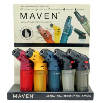 MAVEN TRANSPARENT 15PC LIGHTERS MAVEN TRANSPARENT 15PC LIGHTERS