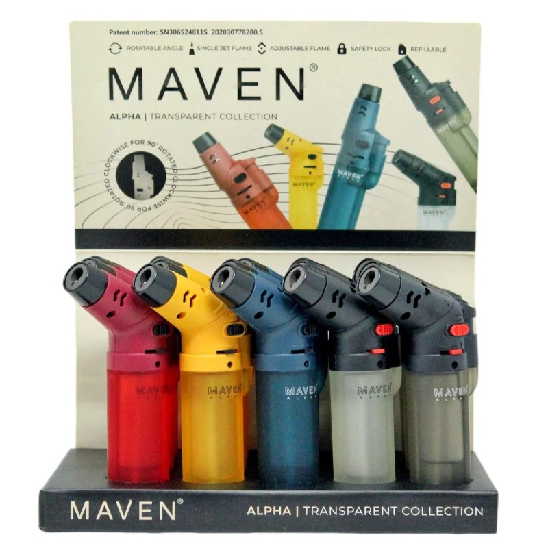 MAVEN TRANSPARENT 15PC LIGHTERS MAVEN TRANSPARENT 15PC LIGHTERS