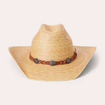 MEXICAN STRAW HAT WITH LEATHER BAND